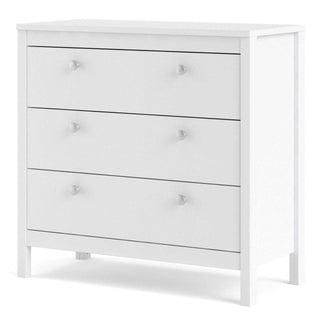 Madrid Chest 3 Drawers in White - Msofas LTD