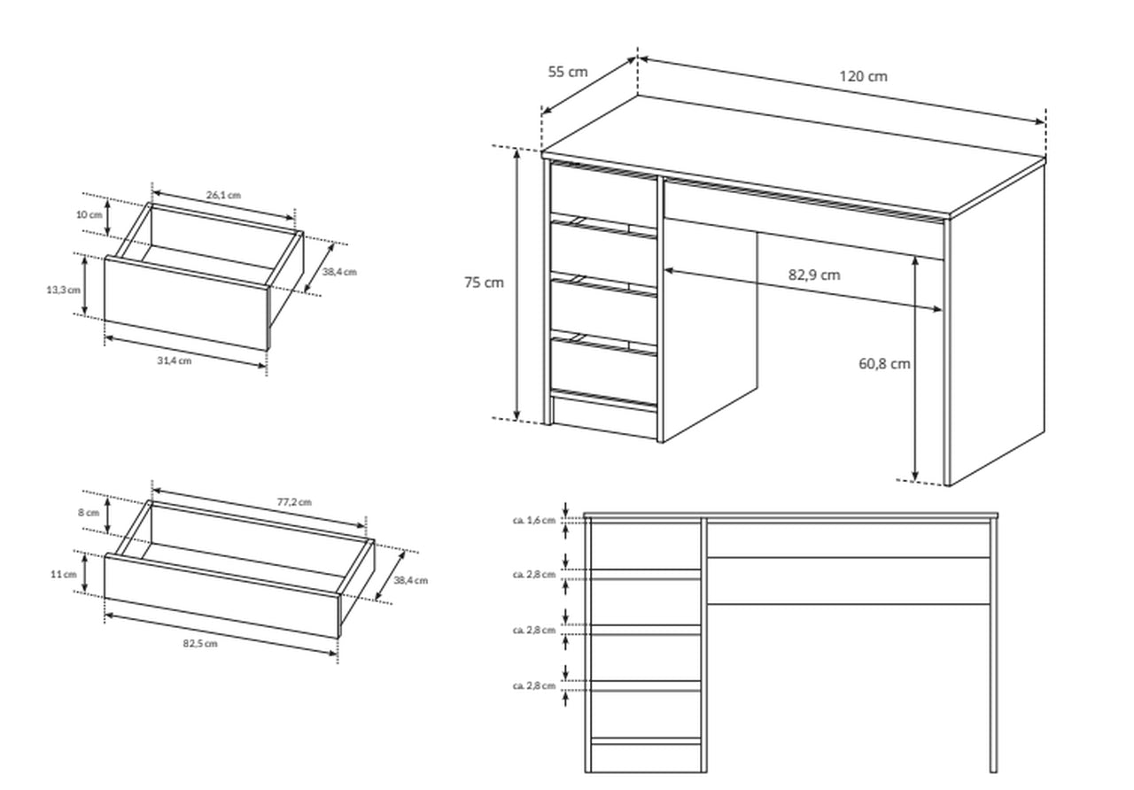 Ada Dressing Table White Gloss