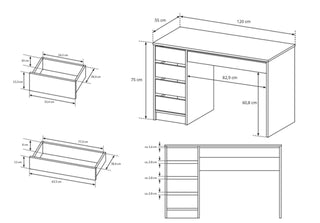 Ada Dressing Table White Gloss - Msofas LTD