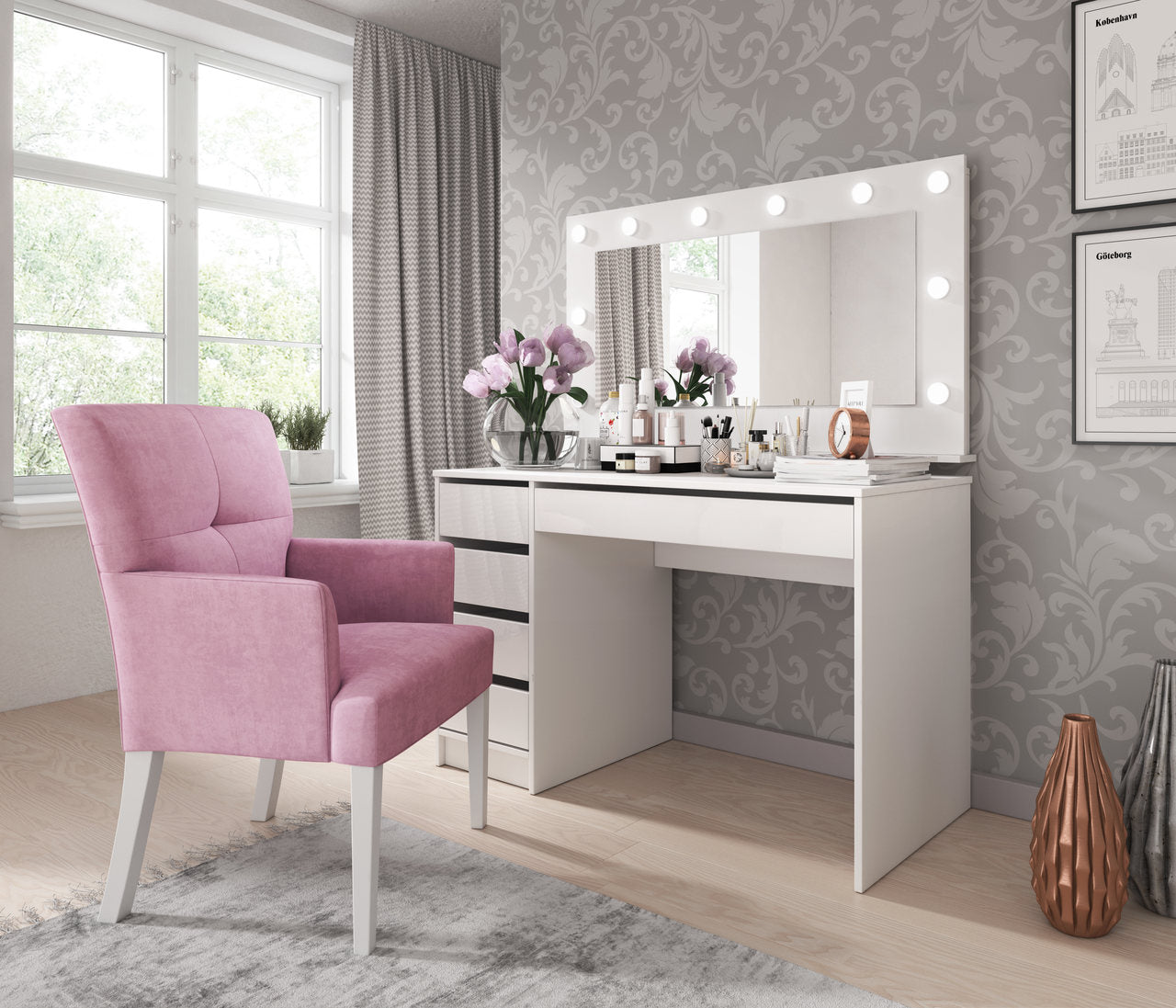 Ada Dressing Table White Gloss