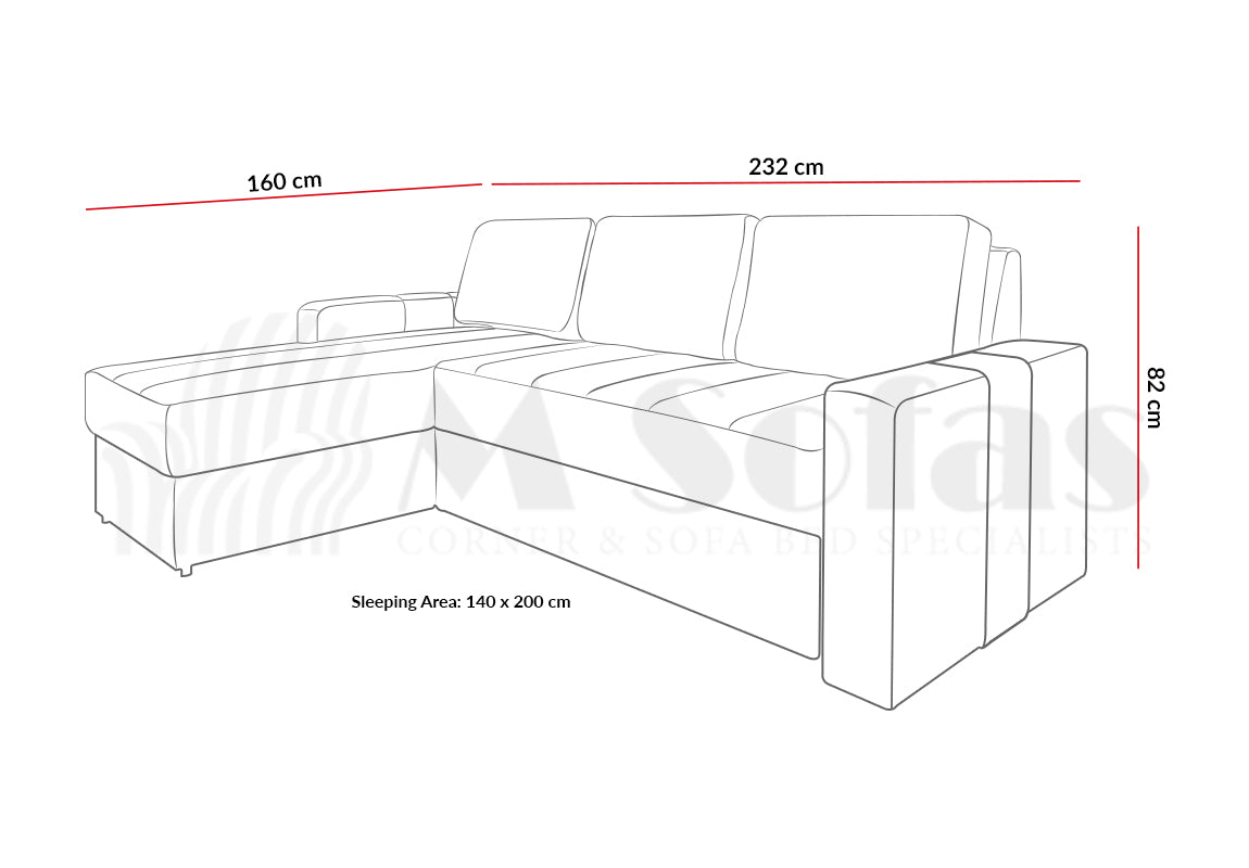 Adel Corner Sofa Bed Graphite - Fast Delivery