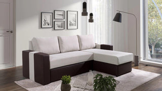 Adel Corner Sofa Bed Beige - Fast Delivery - Msofas LTD