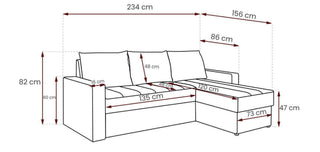 Adel Corner Sofa Bed - Fast Delivery - Msofas LTD