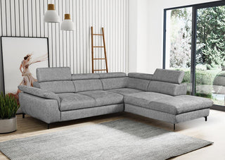 Alegra Corner Sofa Bed Right Malia Tumeric Fast Delivery - Msofas LTD