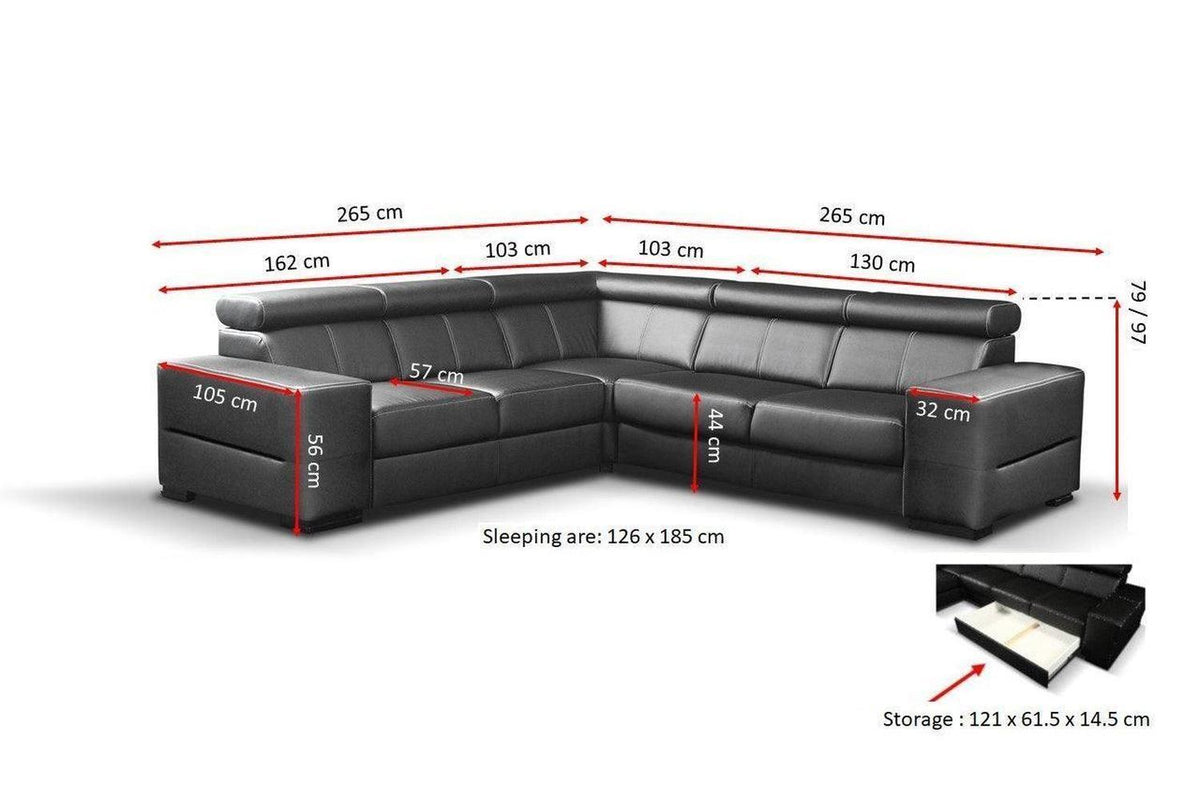 Apollo PR2 Express Delivery Corner Sofa Bed With Storage Graceland Sky Blue