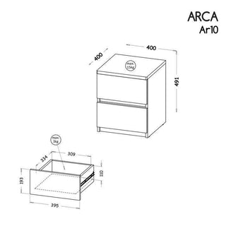 Arca Bedside Table - Msofas LTD