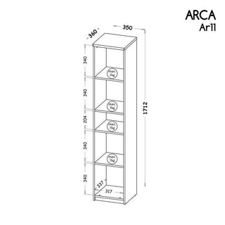 Arca Bookcase 35 - Msofas LTD