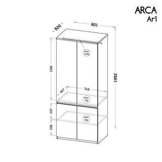 Arca Wardrobe 80 - Msofas LTD