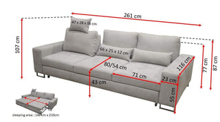 Asti 3 seater Sofa Bed - Msofas LTD