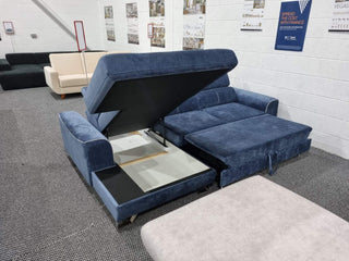 Ex-Display Asto Corner Sofa Bed in Milton 13 / Cayenne 1115