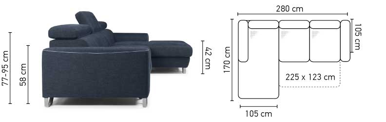 Asto Corner Sofa Bed Fast Delivery