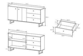 Avio Sideboard with Drawers - Msofas LTD