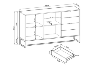 Amber 2 Door 4 Drawer Sideboard - Msofas LTD