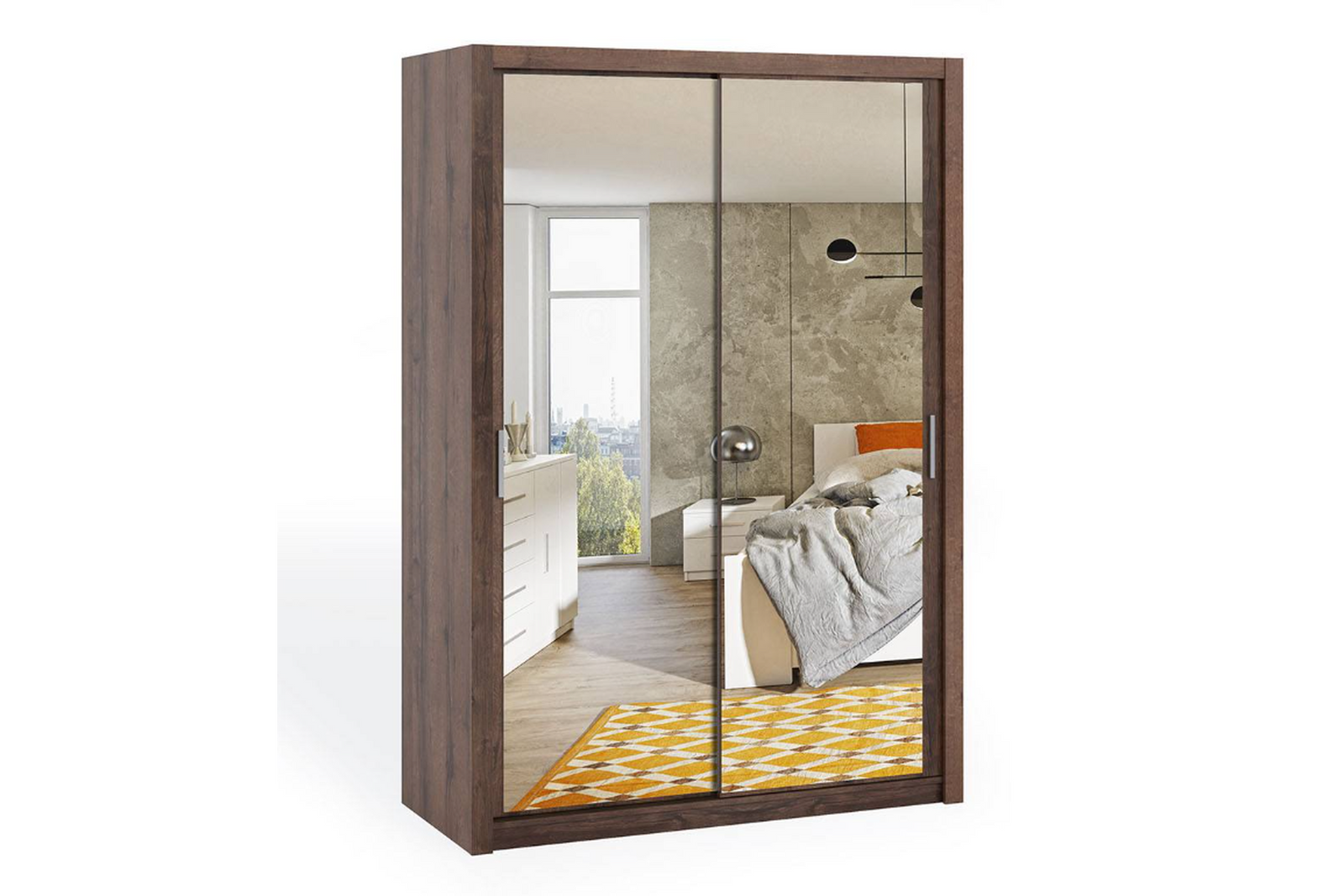 Bono Sliding Wardrobe With Mirror 150