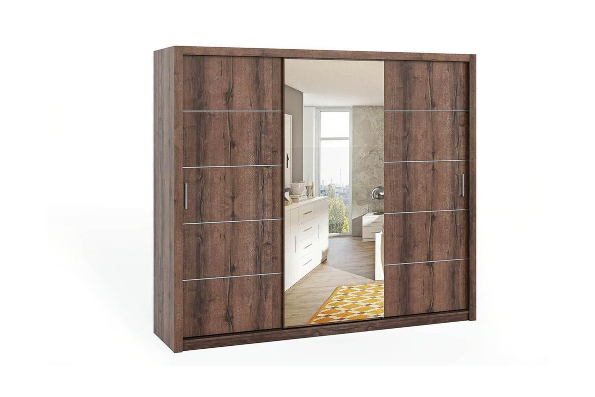 Bono Sliding Wardrobe With Mirror 250