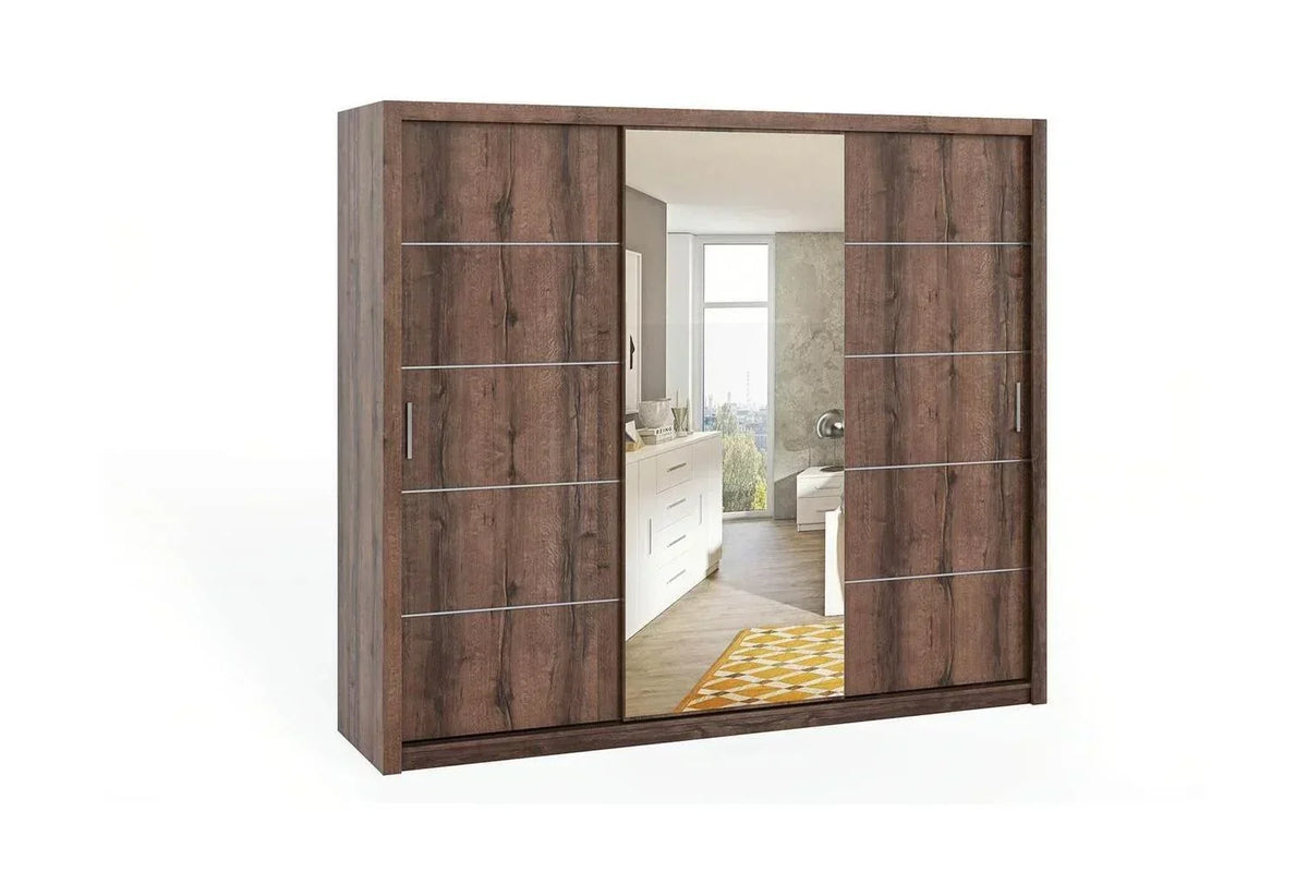 Bono Sliding Wardrobe With Mirror 250