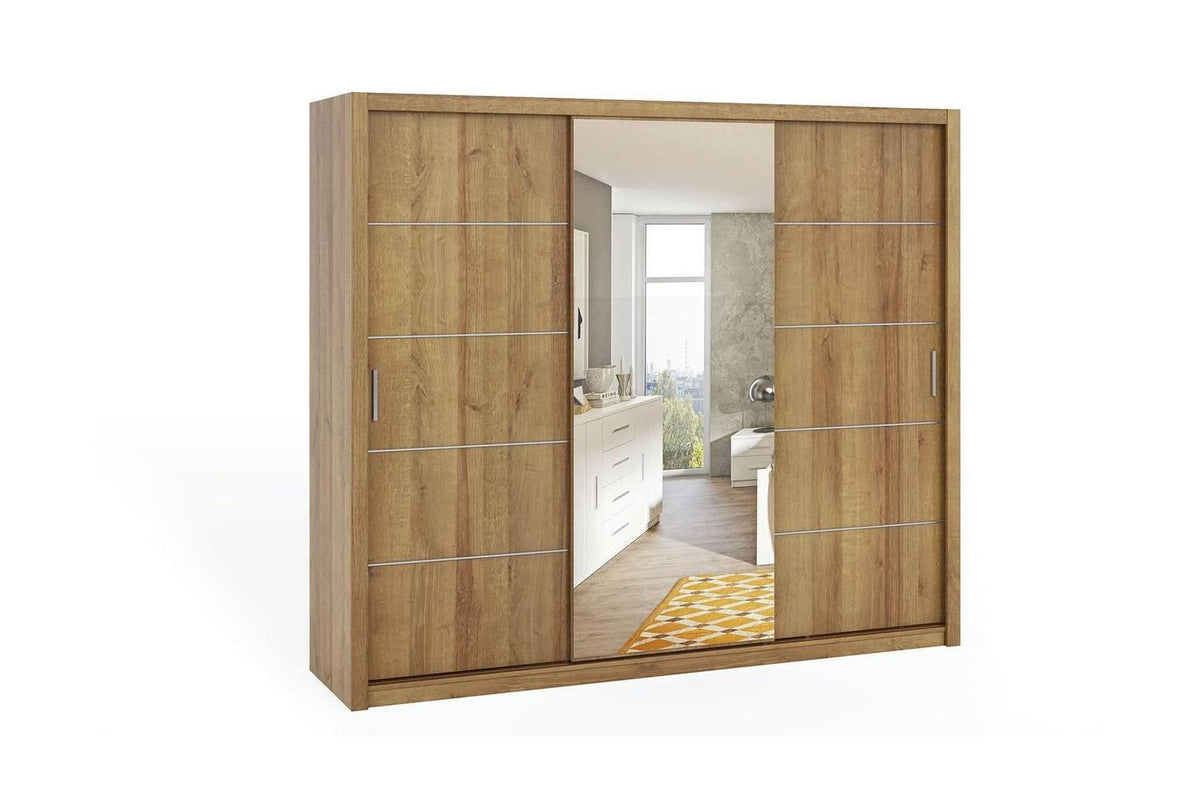 Bono Sliding Wardrobe With Mirror 250