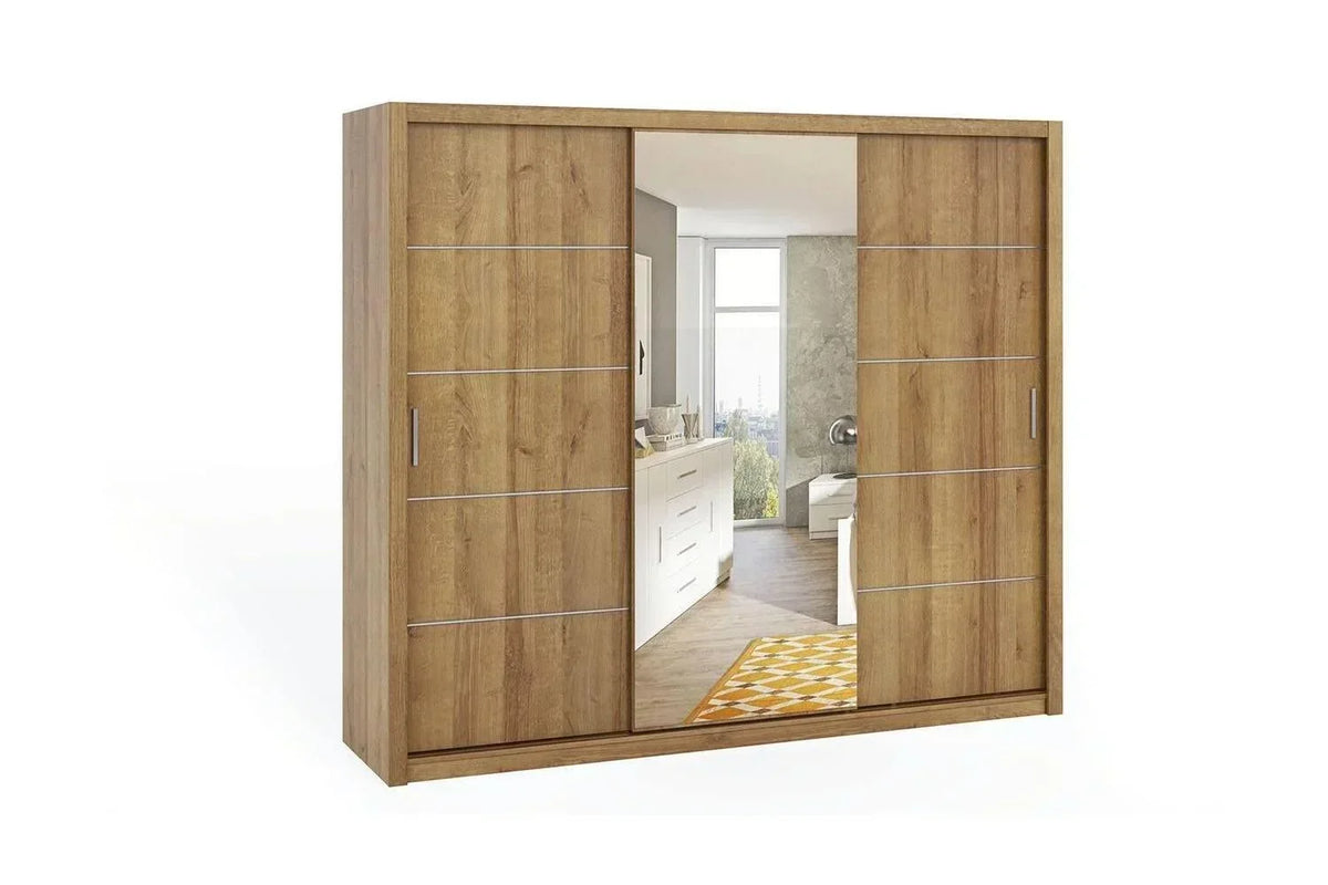 Bono Sliding Wardrobe With Mirror 250