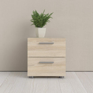 Pepe Bedside 2 Drawers in Oak - Msofas LTD