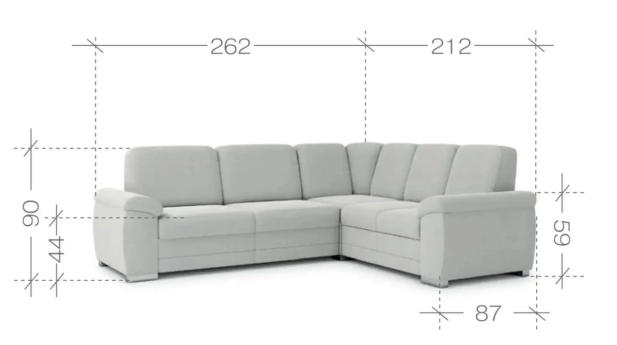 Barello Corner Sofa Bed With Storage dimensions