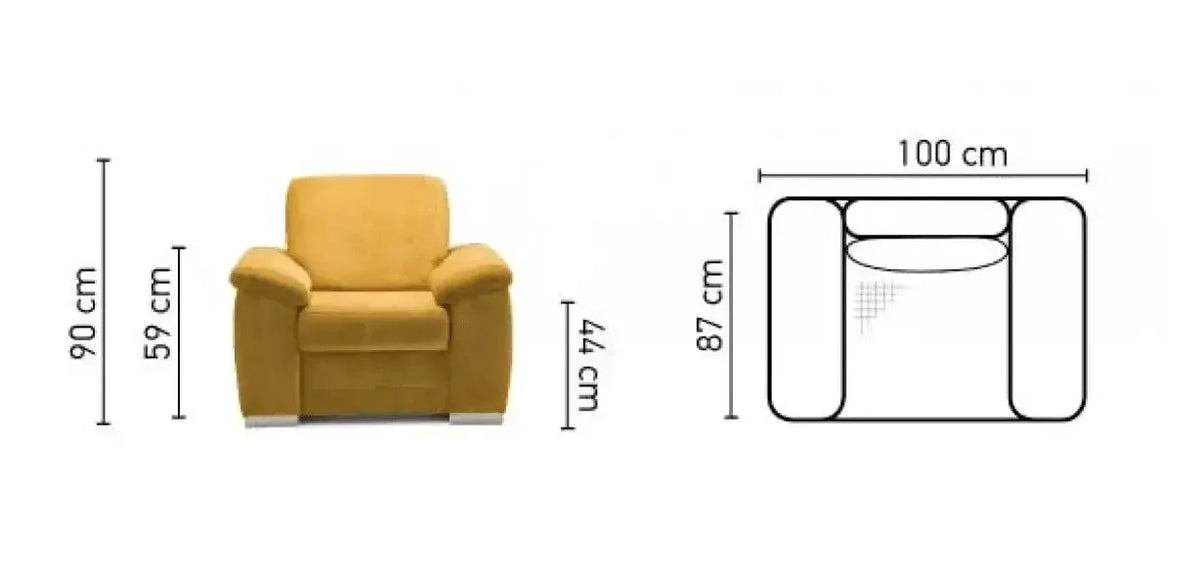 Barello Armchair dimensions