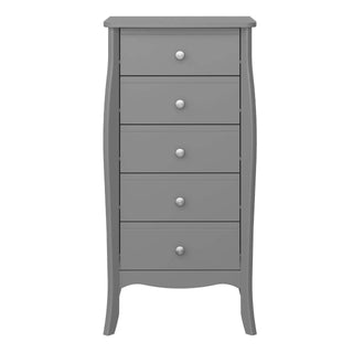 Baroque Chest of 5 Drawers Grey - Msofas LTD