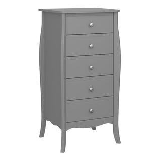 Baroque Chest of 5 Drawers Grey - Msofas LTD