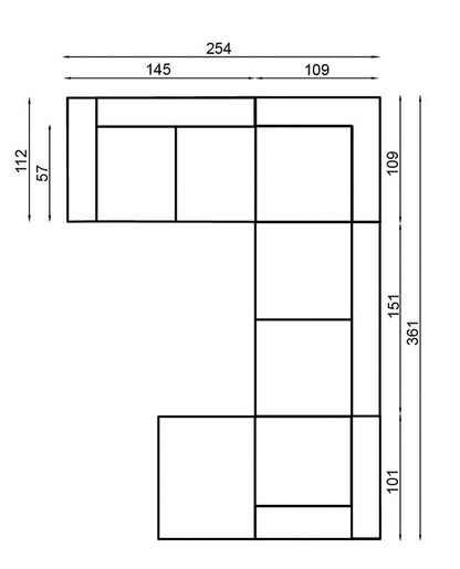 Basalt II Corner Sofa Bed