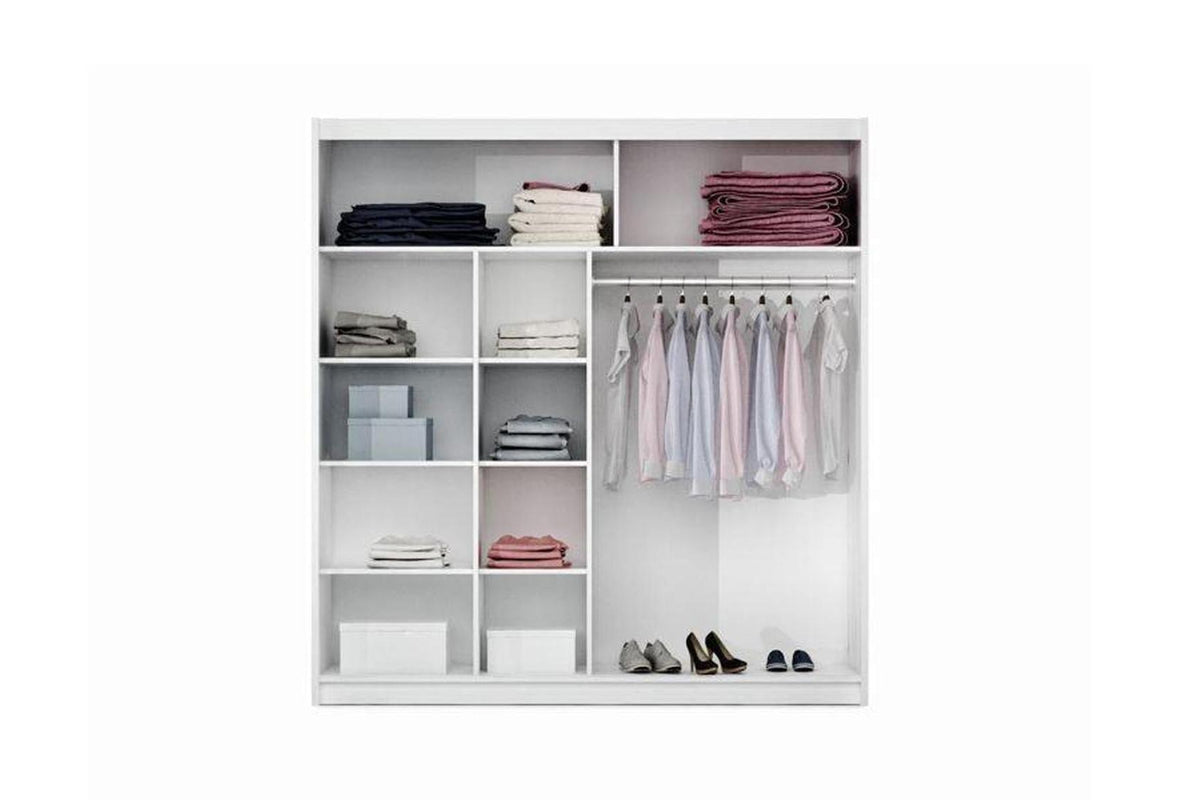 Batumi 203 Sliding Wardrobe White With Mirror
