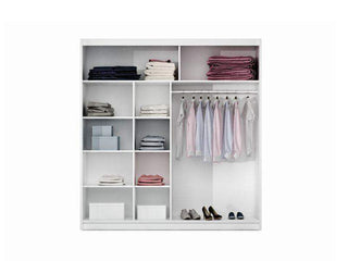 Batumi 203 Wardrobe White with Mirror - Msofas LTD