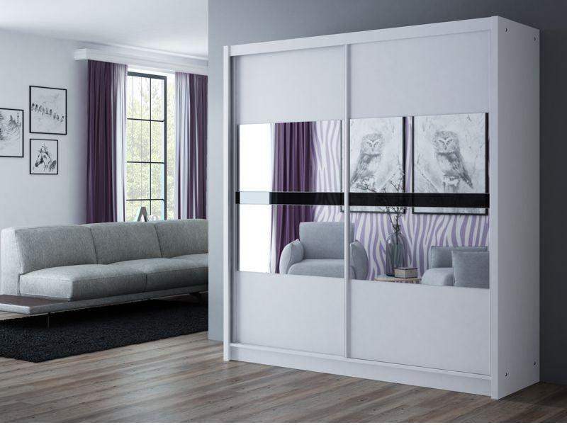 Batumi 203 Wardrobe White with Mirror