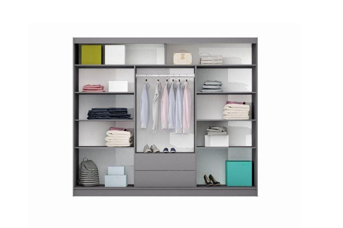 Batumi 250 Sliding Wardrobe White With Mirror