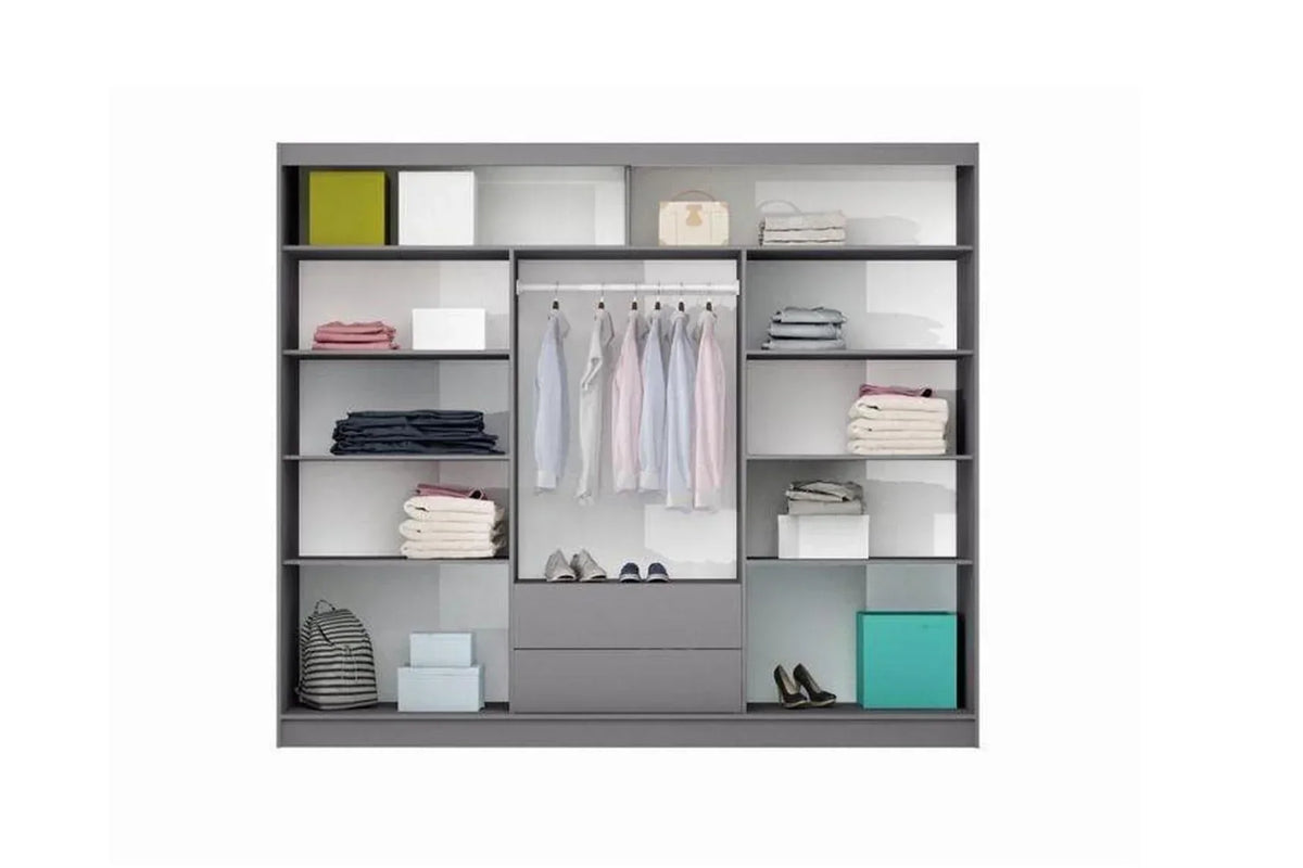 Batumi 250 Sliding Wardrobe White With Mirror