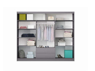 Batumi 250 Wardrobe White with Mirror - Msofas LTD