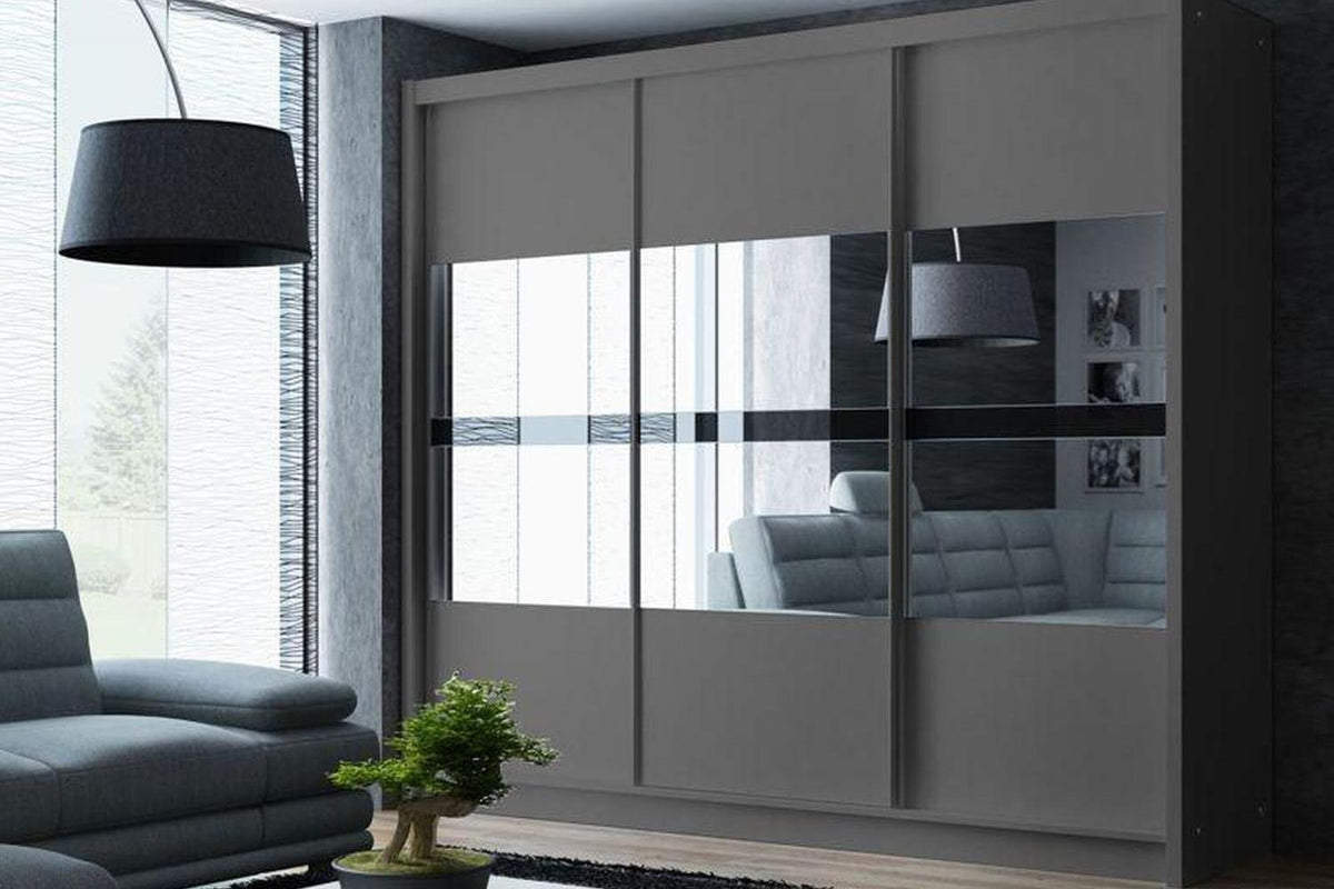 Batumi 250 Sliding Wardrobe Graphite With Mirror