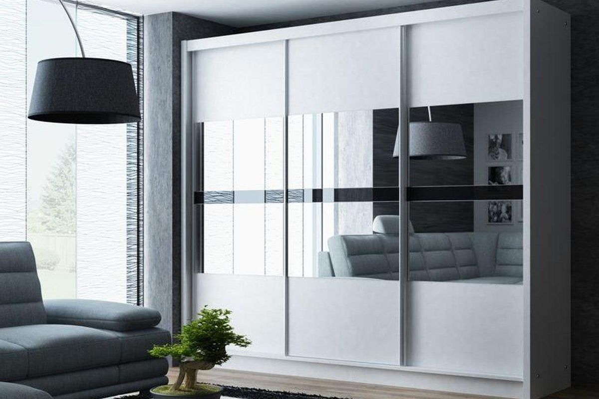 Batumi 250 Sliding Wardrobe White With Mirror