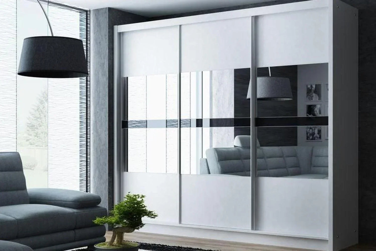 Batumi 250 Sliding Wardrobe White With Mirror