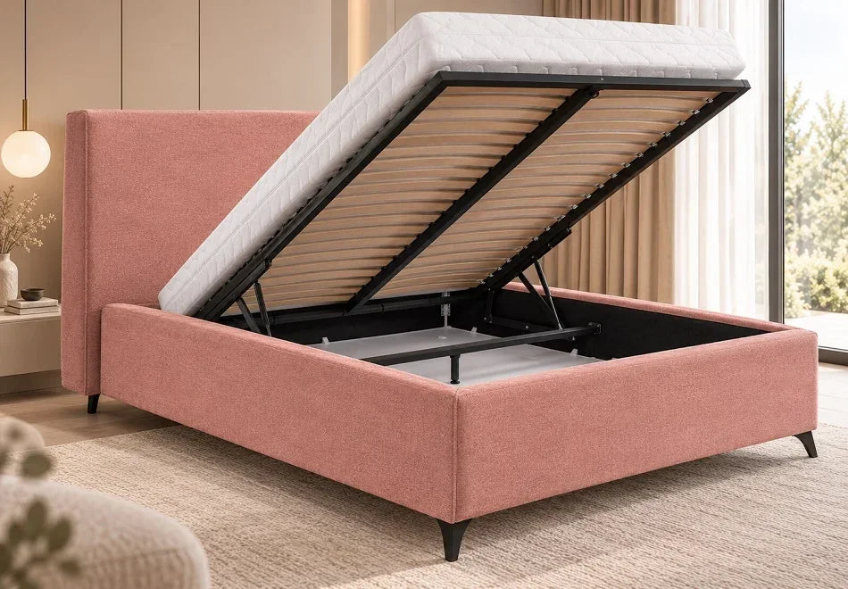 Bed Elodie 160 × 200 Cm With Lift-Up Function Kronos 29 Clearance