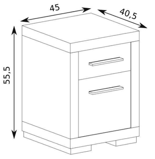 Vegas 2 Drawer Bedside Table - Msofas LTD