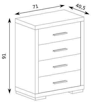 Vegas Chest of Drawers 70 - Msofas LTD