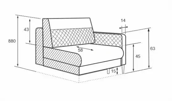 Blanca 2 Seater Sofa Bed dimensions