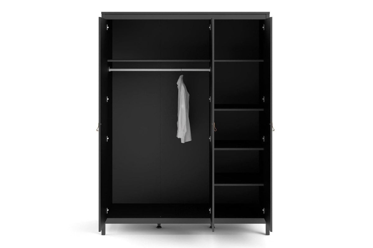 Madrid Wardrobe With 3 Doors In Matt Black