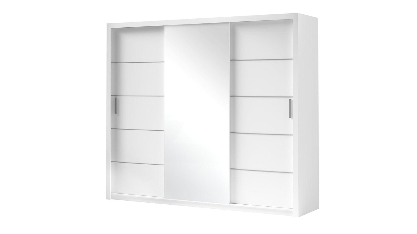 Bono Wardrobe 250 With Mirror White