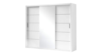 Bono Wardrobe 250 With Mirror White - Msofas LTD