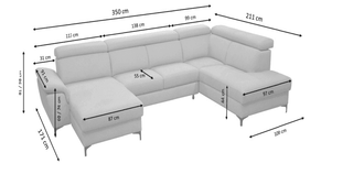 Braga U Shape Corner Sofa Bed - Msofas LTD