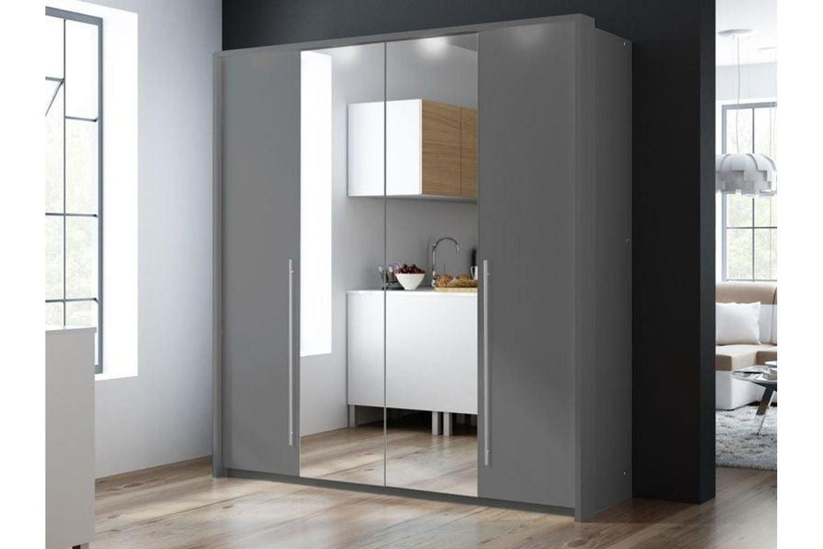 Brema 210 Sliding Wardrobe Lava With Mirror