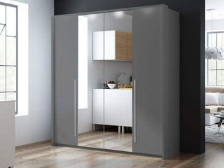 Brema 210 Wardrobe Lava with Mirror - Msofas LTD