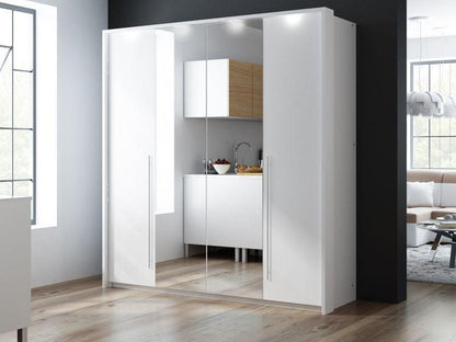 Brema 210 Wardrobe White with Mirror