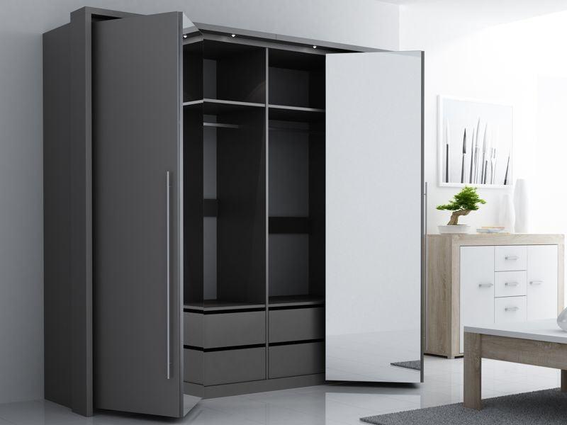 Brema 256 Wardrobe Lava with Mirror