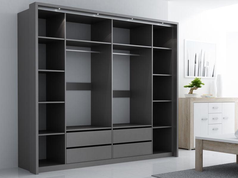 Brema 256 Wardrobe Lava with Mirror